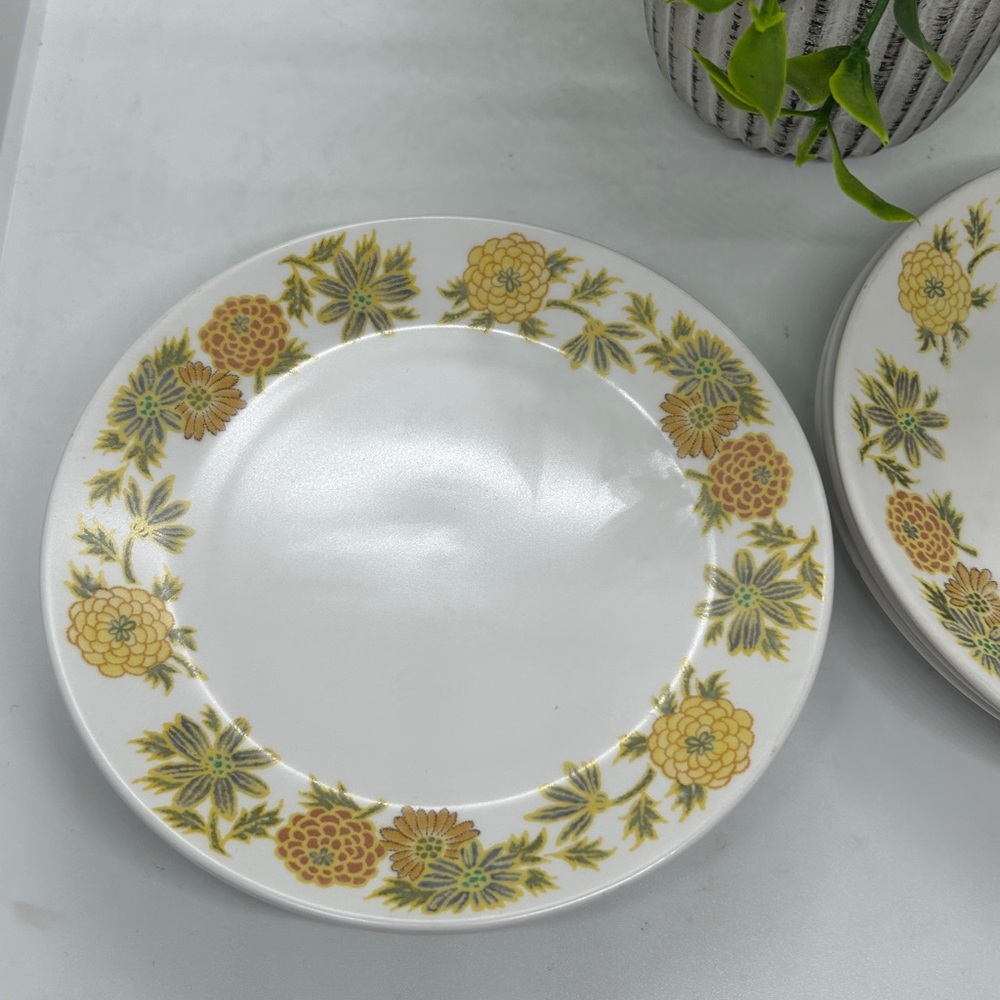 VTG 6 Noritake Progression SUNNY SIDE Marigold 6-1/4" Bread Side Plates Japan - Picture 3 of 8